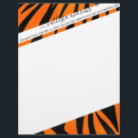 Wild Orange Black Tiger Stripes Animal Print Letterhead<br><div class="desc">This fashionable and trendy pattern is perfect for the stylish fashionista. It features a classic print of black and bright orange tigers stripes with a modern twist. It's cool, fun, and playful! ***IMPORTANT DESIGN NOTE: For any custom design request such as matching product requests, color changes, placement changes, or any...</div>