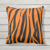 Wild Orange Black Tiger Stripes Animal Print
