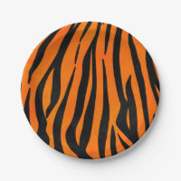 Wild Orange Black Tiger Stripes Animal Print