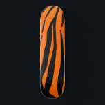 Wild Orange Black Tiger Stripes Animal Print Skateboard<br><div class="desc">This fashionable and trendy pattern is perfect for the stylish fashionista. It features a classic print of black and bright orange tigers stripes with a modern twist. It's cool, fun, and playful! ***IMPORTANT DESIGN NOTE: For any custom design request such as matching product requests, color changes, placement changes, or any...</div>