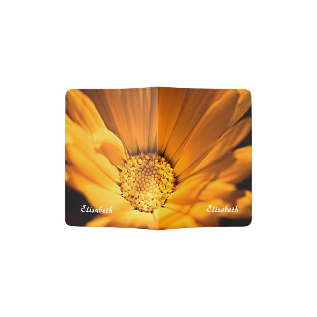 Wild Orange Daisy Passport Holder (Opened)