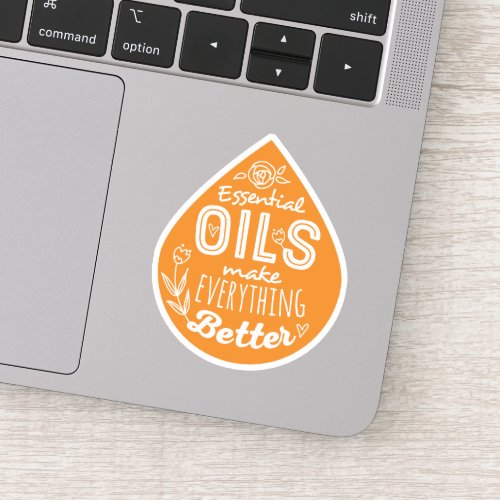 Wild Orange Die Cut Essential Oil Drop Sticker