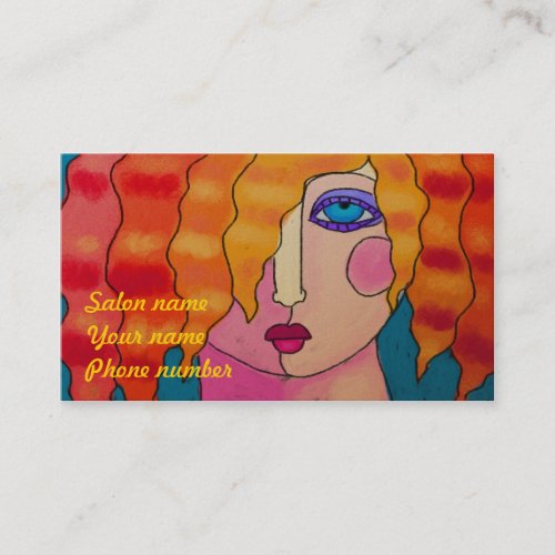Wild Orange Hair Business Card Template