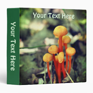 Wild Orange Mushrooms Personalized  3 Ring Binder