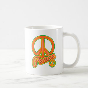 Wild Orange Peace Sign Groovy Sixties Slogan Coffee Mug