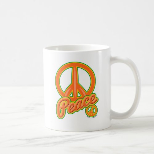 Wild Orange Peace Sign Groovy Sixties Slogan Coffee Mug