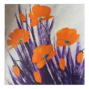 Wild orange poppies acrylic print
