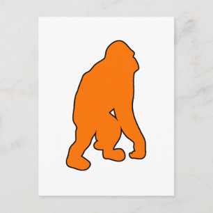 Wild Orangutan Great Ape Monkey Silhouette Postcard