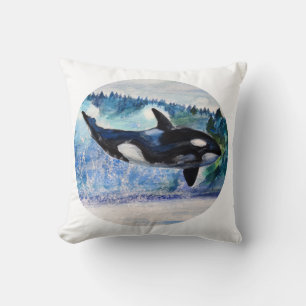 Wild Orca Art Throw Cushion