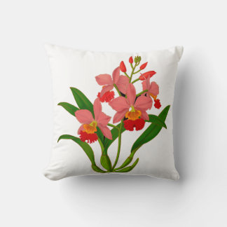 Wild Orchid Bloom Throw Pillow