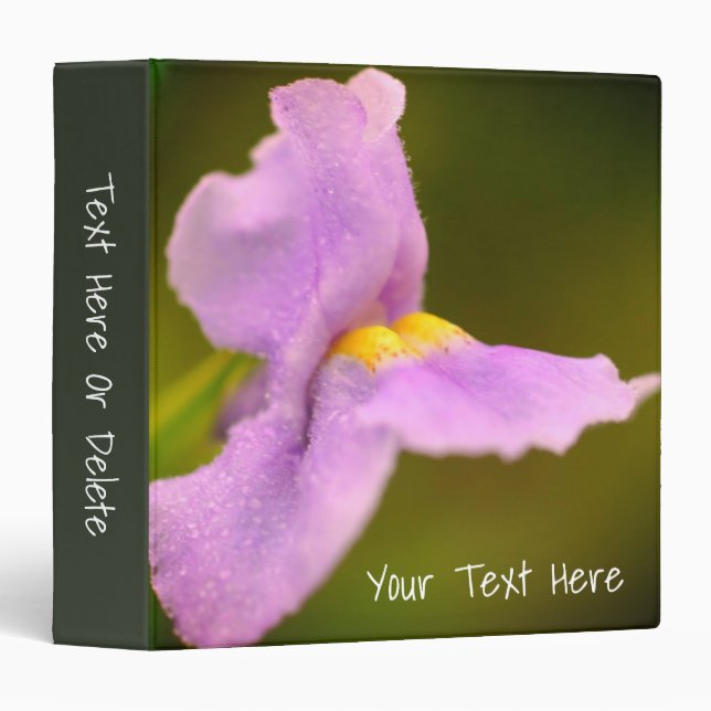 Wild Orchid Flower Nature Personalized 3 Ring Binder (Front/Spine)