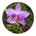 Wild Orchid Purple Tropical Flower Ceramic Knob