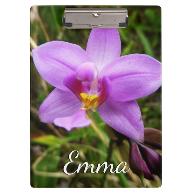 Wild Orchid Purple Tropical Flower Clipboard (Front)