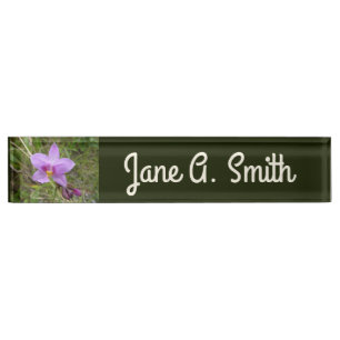 Wild Orchid Purple Tropical Flower Desk Name Plate