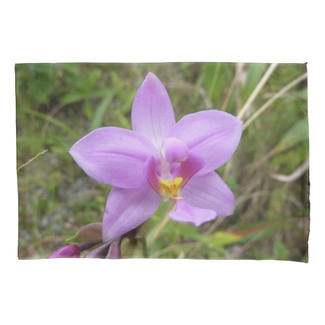 Wild Orchid Purple Tropical Flower Pillow Case (Front)