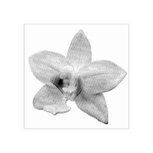 Wild Orchid Purple Tropical Flower Rubber Stamp