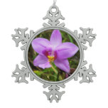 Wild Orchid Purple Tropical Flower Snowflake Pewter Christmas Ornament