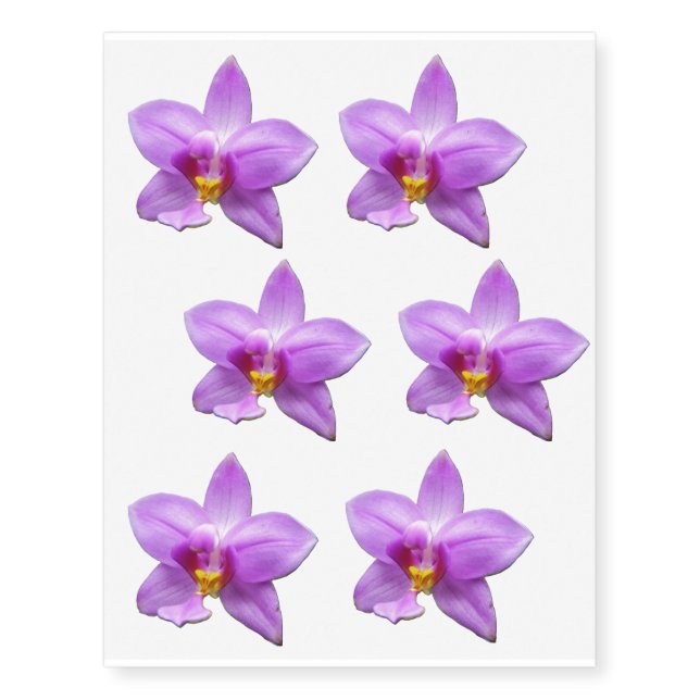 Wild Orchid Purple Tropical Flower Temporary Tattoos (Front)