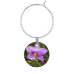Wild Orchid Purple Tropical Flower Wine Charm