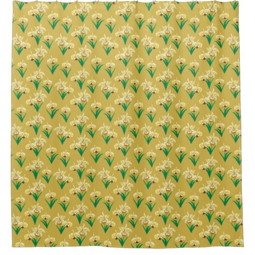 Wild Orchids _ Golden Yellow Orchids and Foliage Shower Curtain