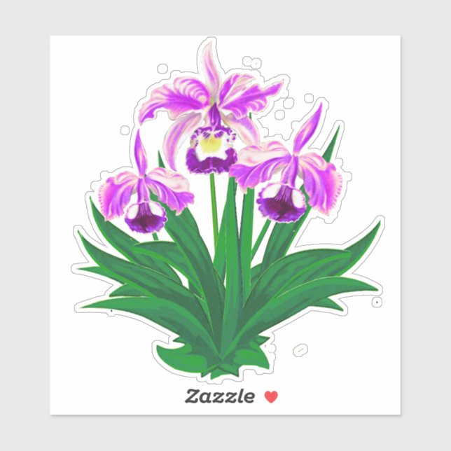 Wild Orchids - Light Purple Orchids and Foliage  Sticker (Sheet)
