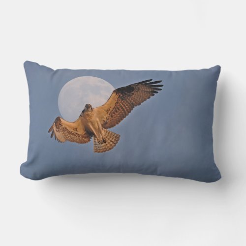 Wild Osprey  Super Moon Photo Design Lumbar Pillow