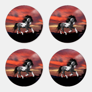 Wild Paint Horse Coaster Set