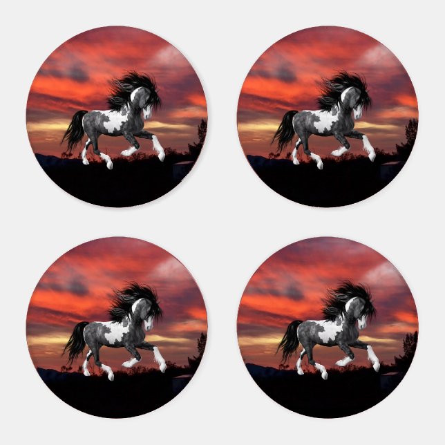 Wild Paint Horse Coaster Set (Set)