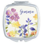Wild Painted Flower Personalized Compact Mirro Mirror For Makeup at Zazzle