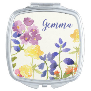 Wild Painted Flower Personalized Compact Mirro Mirror For Makeup