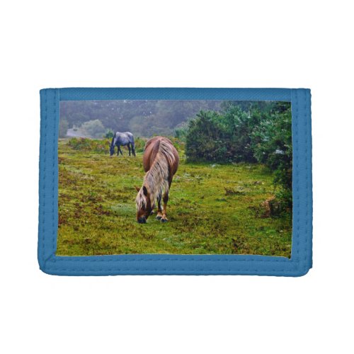 Wild Palamino New Forest Pony _ Wild Horse UK Trifold Wallet