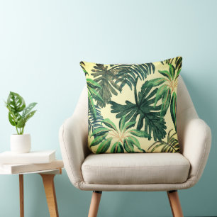 Wild Palm Leaves Throw Pillow