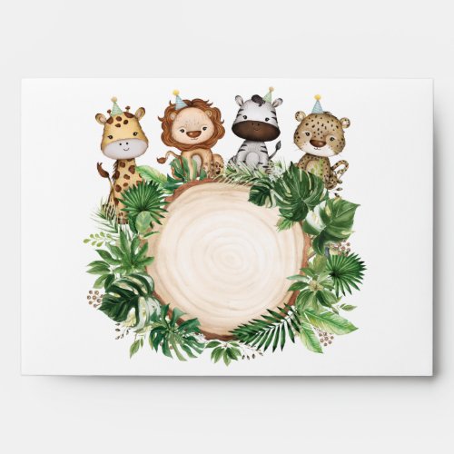 Wild Party Animals Jungle Return Address Envelope