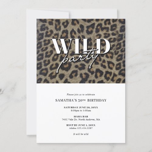 Wild Party Birthday Invitation