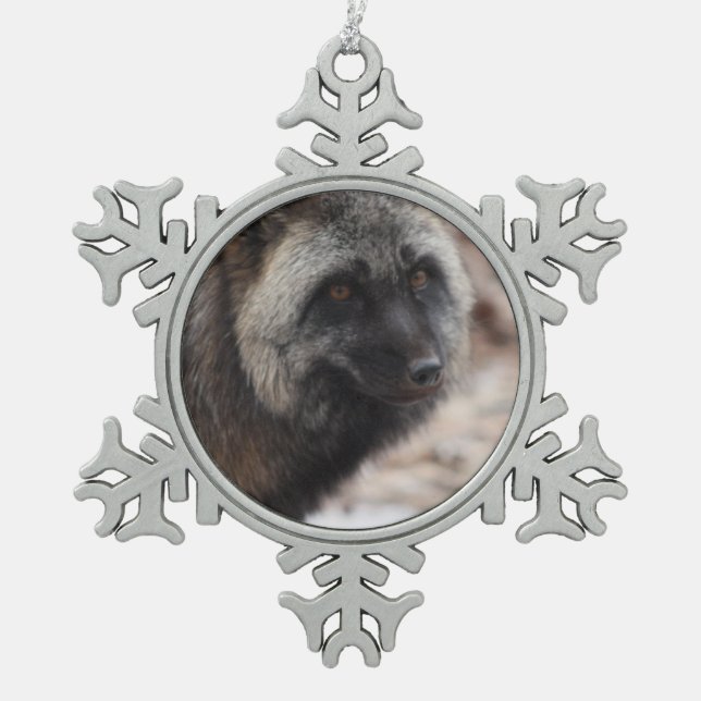 Wild Paws Midnight Snowflake Framed Ornament (Front)