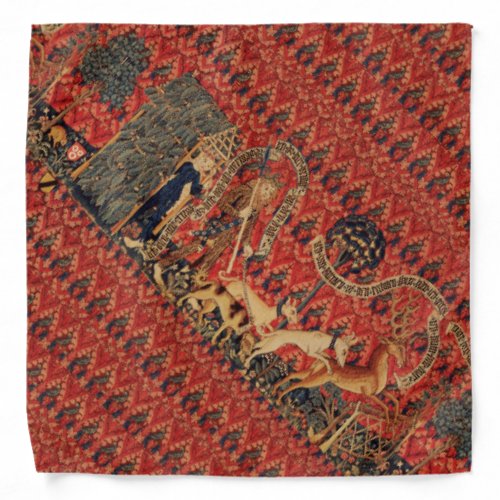 WILD PEOPLE IN DEER HUNT Animals Red Floral Bandana