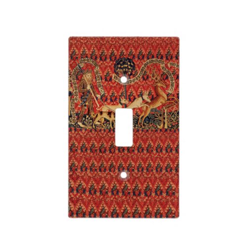 WILD PEOPLE IN DEER HUNT Animals Red Floral  Lig Light Switch Cover