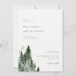 Wild Pine Forest Rustic Wedding Invitation | Zazzle