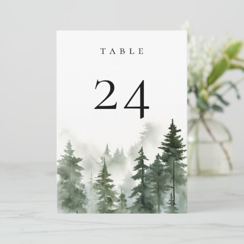 Wild Pine Forest Table Number Card