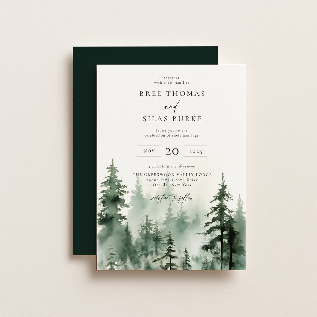 Wild Pine Forest Wedding Invitation (Creator Uploaded)