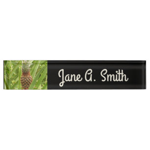 Wild Pineapple Tropical Fruit in Nature Desk Name Plate