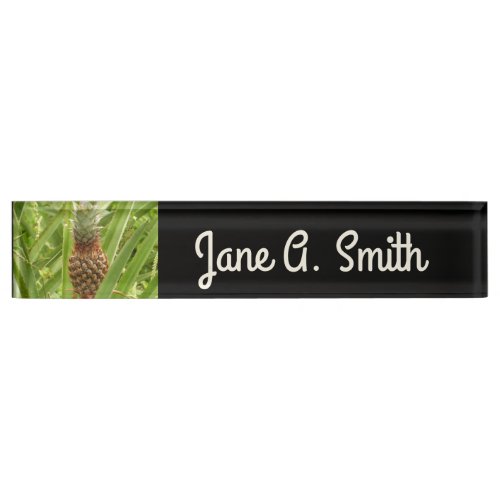 Wild Pineapple Tropical Fruit in Nature Desk Name Plate