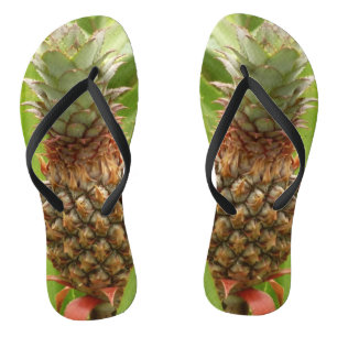 Wild Pineapple Tropical Fruit in Nature Flip Flops