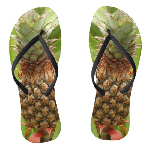 Wild Pineapple Tropical Fruit in Nature Flip Flops