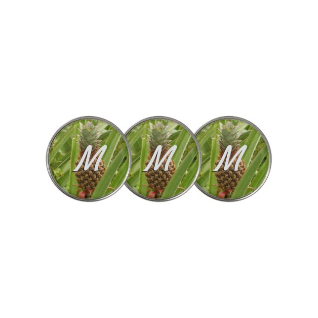 Wild Pineapple Tropical Fruit in Nature Golf Ball Marker (3 Up)