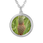 Wild Pineapple Tropical Fruit in Nature Silver Plated Necklace