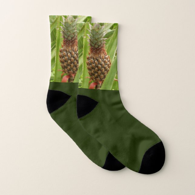 Wild Pineapple Tropical Fruit in Nature Socks (Pair)