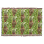 Wild Pineapple Tropical Fruit in Nature Throw Blanket