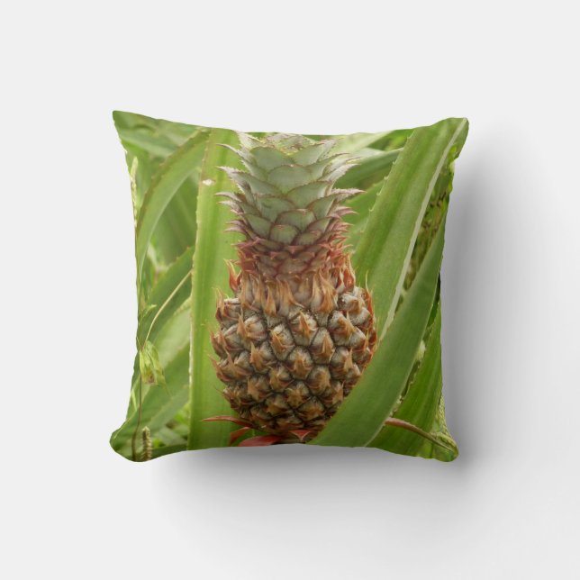 Wild Pineapple Tropical Fruit in Nature Throw Pillow (Front)