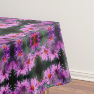 Wild Pink Asters Flower Art Abstract Tablecloth